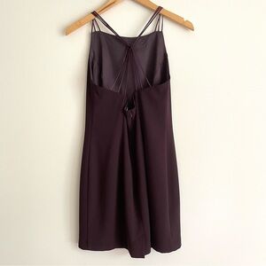 Fairweather Vintage 90s Strappy High Neck Sleeveless Mini Dress Dark Purple